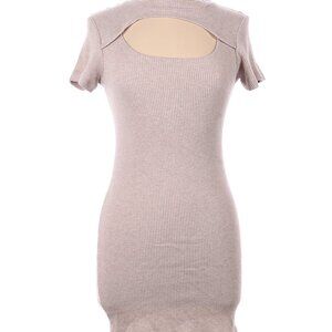 NEW Wild Fable Ribbed Bodycon Taupe Mini Dress Size L